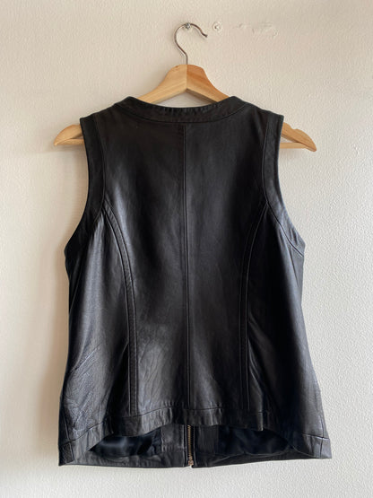 Vintage 90's Classiques Entier Black Leather Vest - La Lovely Vintage 