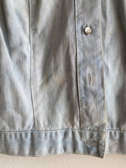 Vintage 70's Dagger Collar Rhinestone Denim Button Up