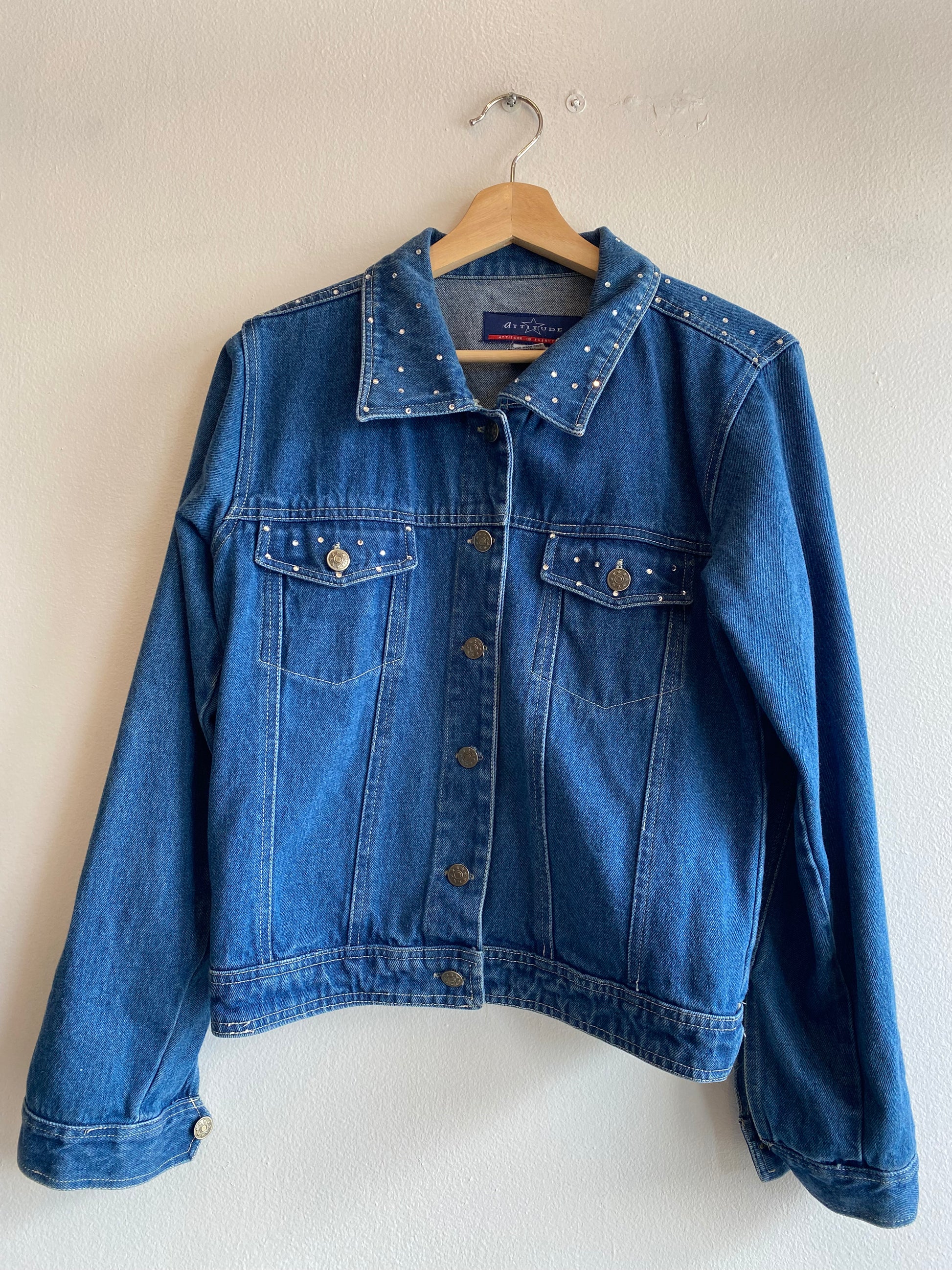 Vintage 90s rhinestone denim jacket - La Lovely Vintage 