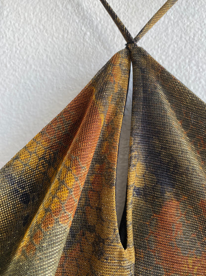 Vintage Y2K Charlotte Russe Snakeskin Halter Dress