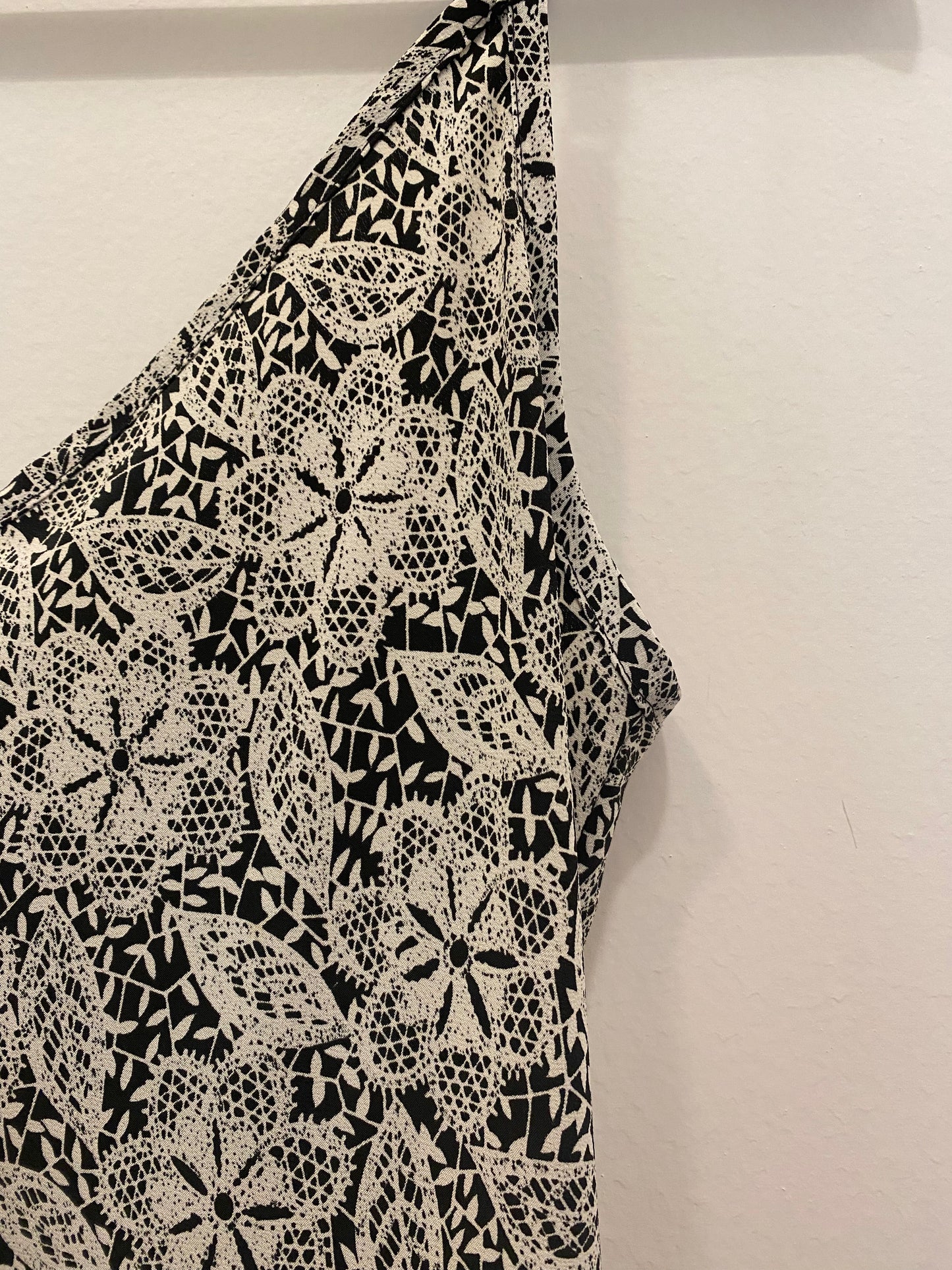 Vintage 90's Express Black and White Floral Maxi Dress
