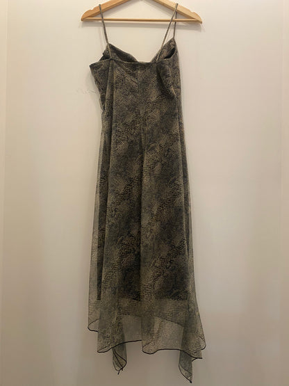 Vintage 90's Snakeskin Cowl Neck Mesh Midi Dress - La Lovely Vintage 