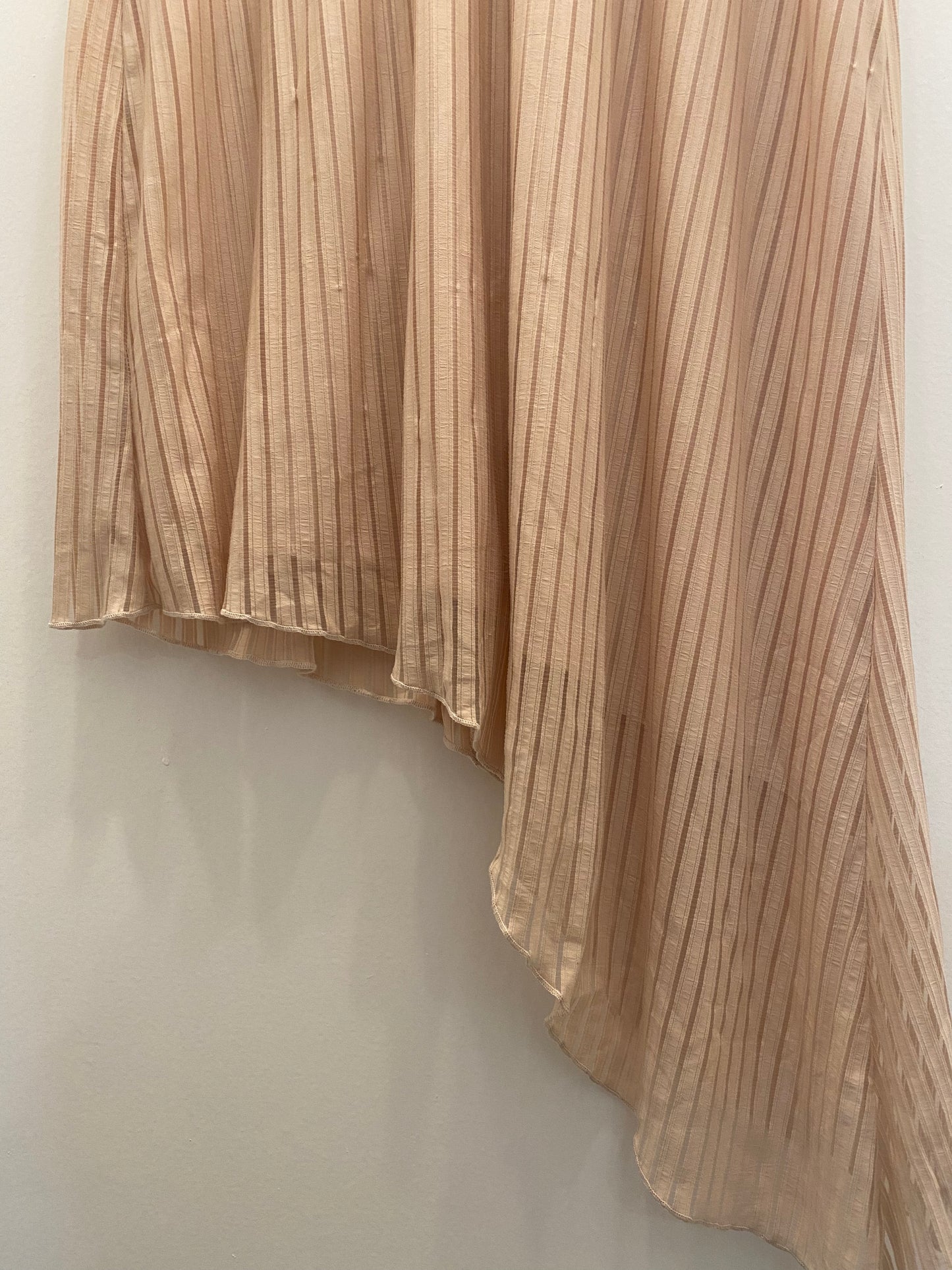 Vintage Y2K Nude Pink Asymmetrical Midi Dress