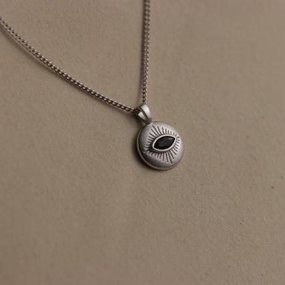 Round All Seeing Eye Necklace Pendant - La Lovely Vintage 
