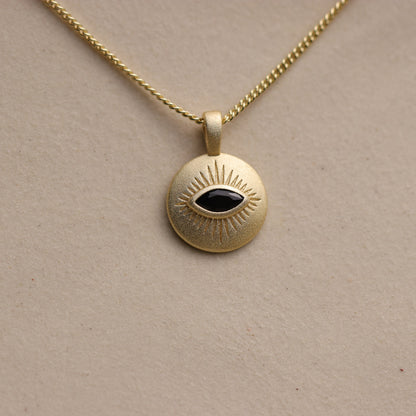 Round All Seeing Eye Necklace Pendant - La Lovely Vintage 