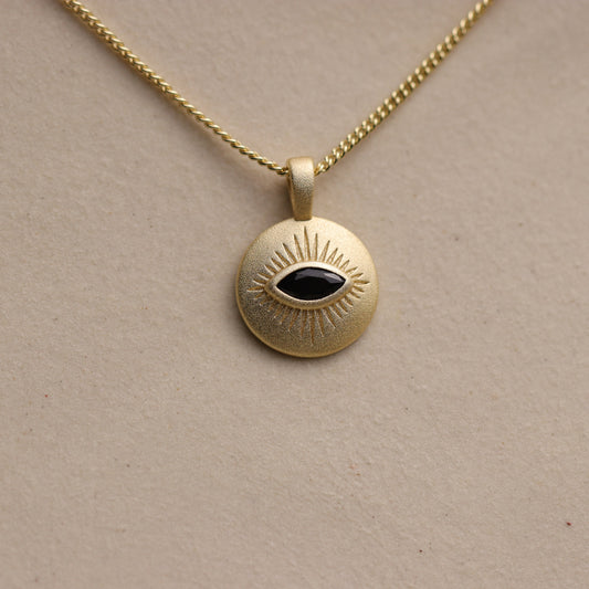 Round All Seeing Eye Necklace Pendant - La Lovely Vintage 