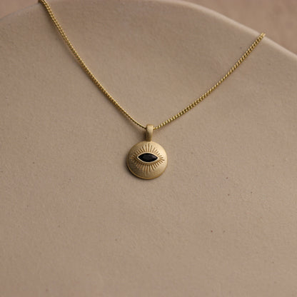 Round All Seeing Eye Necklace Pendant - La Lovely Vintage 