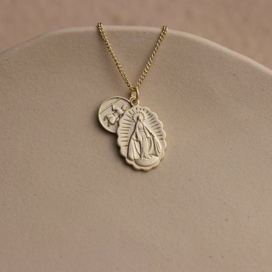 Santa Maria Mother Mary Necklace By La Lovely - La Lovely Vintage 