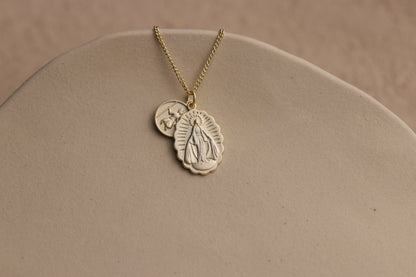 Santa Maria Mother Mary Necklace By La Lovely - La Lovely Vintage 