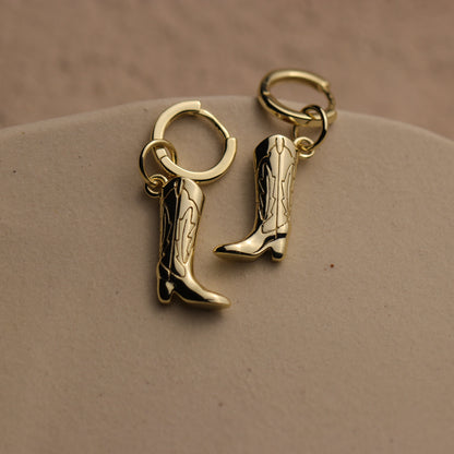 Cowboy Boot Hoop Earrings By La Lovely - La Lovely Vintage 