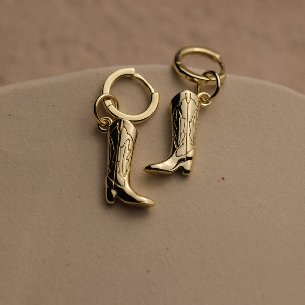 Cowboy Boot Hoop Earrings By La Lovely