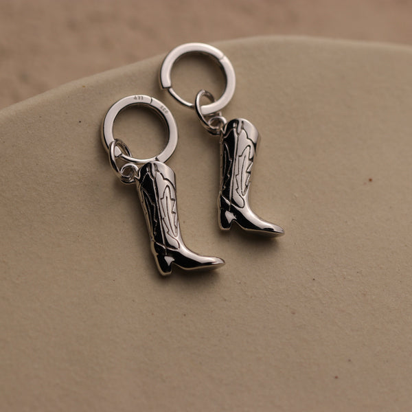 Cowboy Boot Hoop Earrings By La Lovely