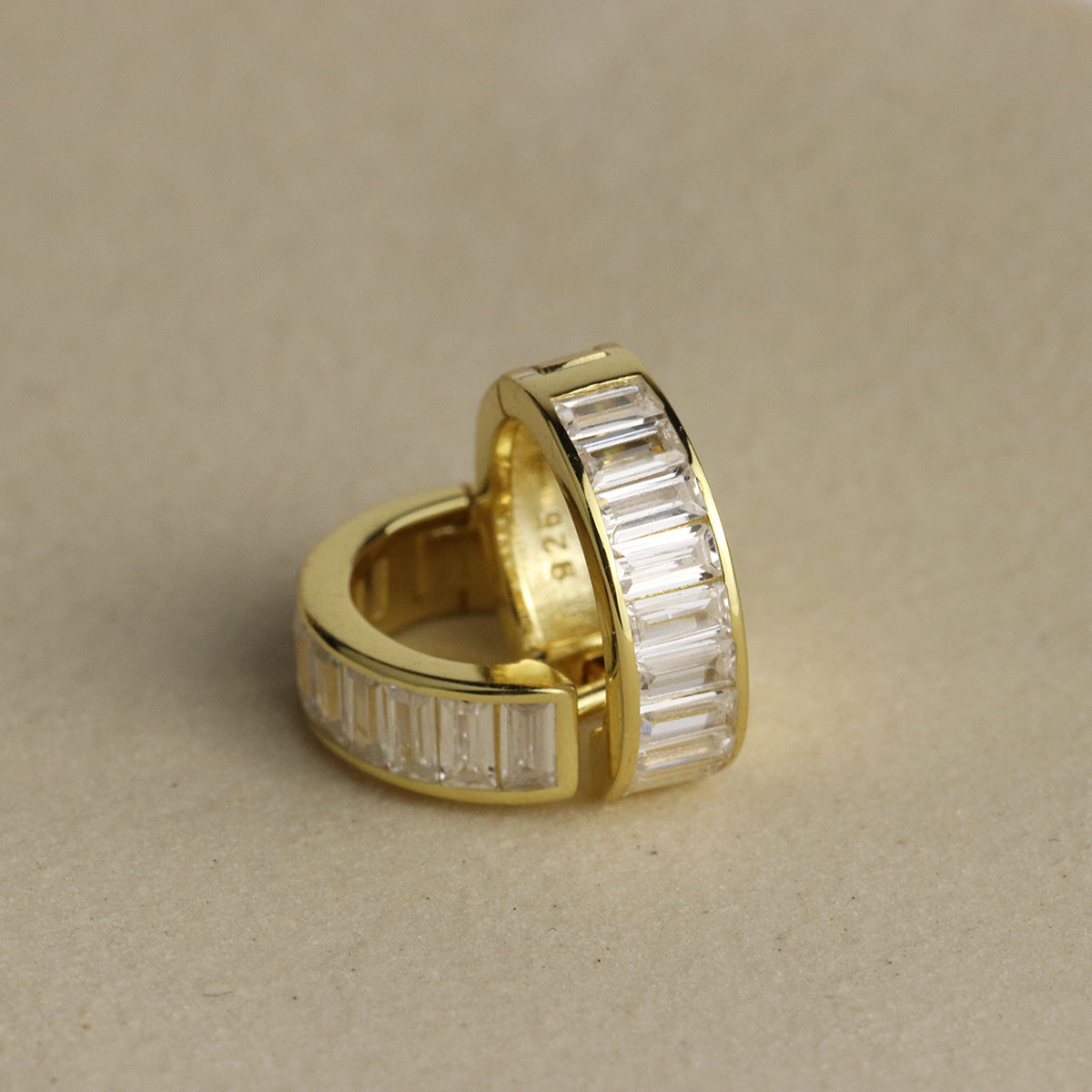 Mosaic Huggie Hoops - La Lovely Vintage 