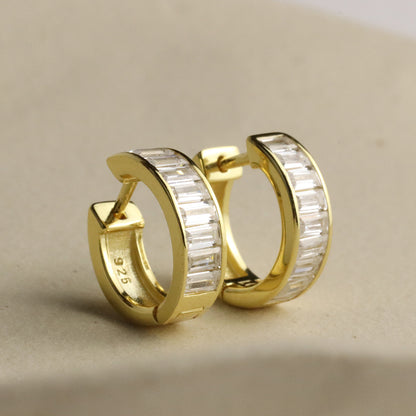 Mosaic Huggie Hoops - La Lovely Vintage 