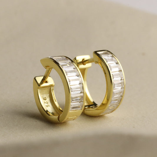 Mosaic Huggie Hoops