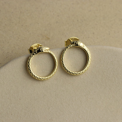 Ouroboros Snake Stud Earrings - La Lovely Vintage 