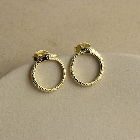 Ouroboros Snake Stud Earrings - La Lovely Vintage 