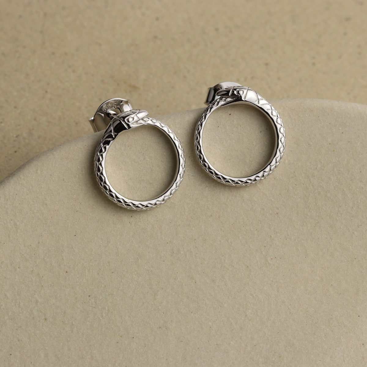 Ouroboros Snake Stud Earrings - La Lovely Vintage 