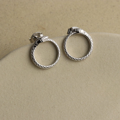 Ouroboros Snake Stud Earrings - La Lovely Vintage 