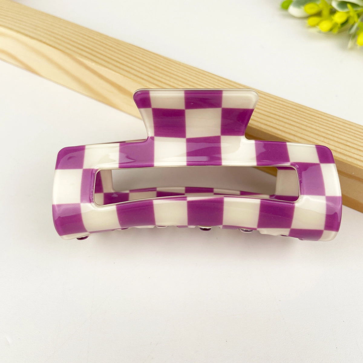 Checkerboard Claw Clip - La Lovely Vintage 