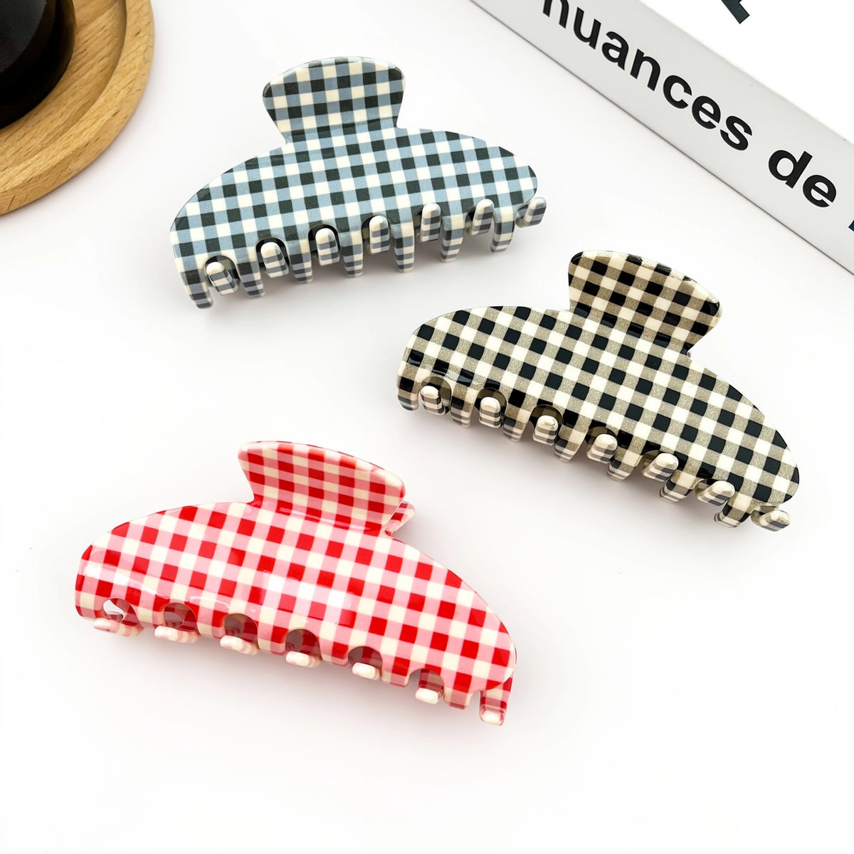 Checkerboard Claw Clip - La Lovely Vintage 