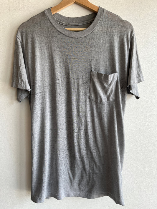 Vintage 1970/80’s Heather Grey Pocket T-Shirt