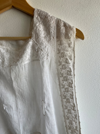 Vintage Edwardian Sleeveless White Blouse - La Lovely Vintage 