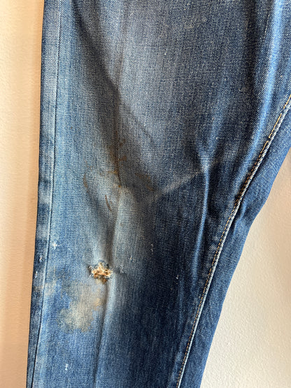 Vintage 1950's Levi's "Big E" Hidden Rivets Redlines Selvedge Denim Jeans - La Lovely Vintage 