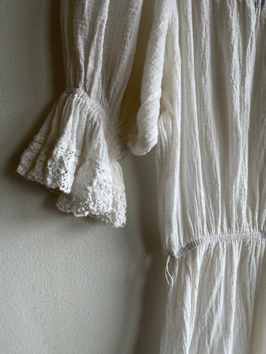Vintage 1980’s Linen and Crochet Dress - La Lovely Vintage 