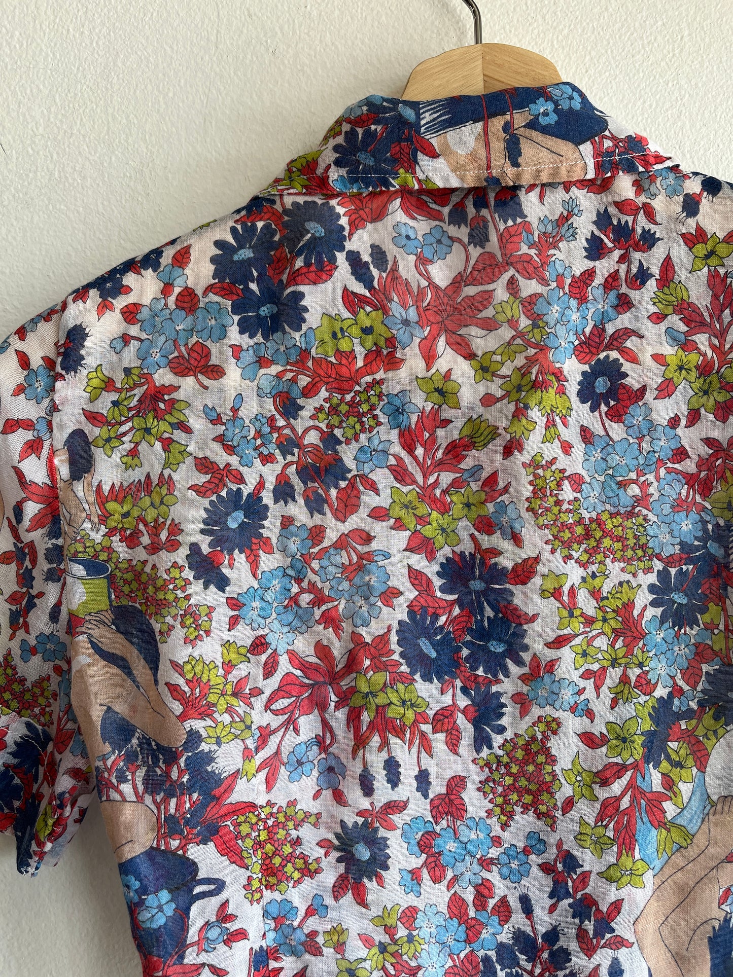 Vintage 1970’s Psych Print Button-Up Blouse - La Lovely Vintage 