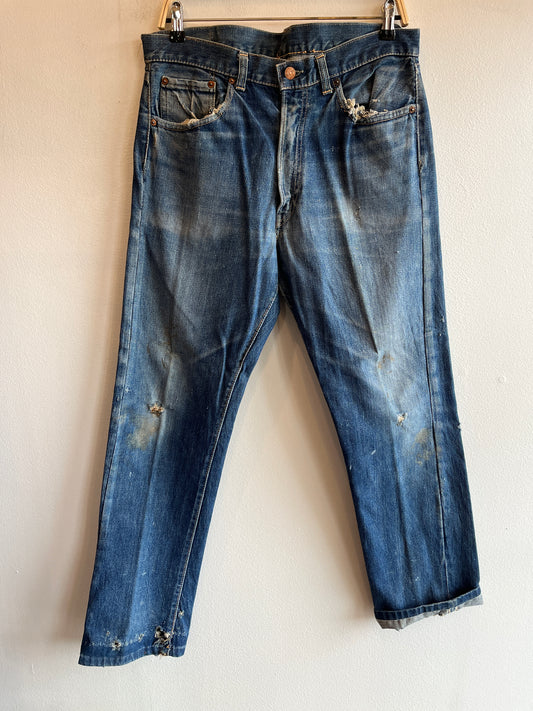 Vintage 1950's Levi's "Big E" Hidden Rivets Redlines Selvedge Denim Jeans - La Lovely Vintage 