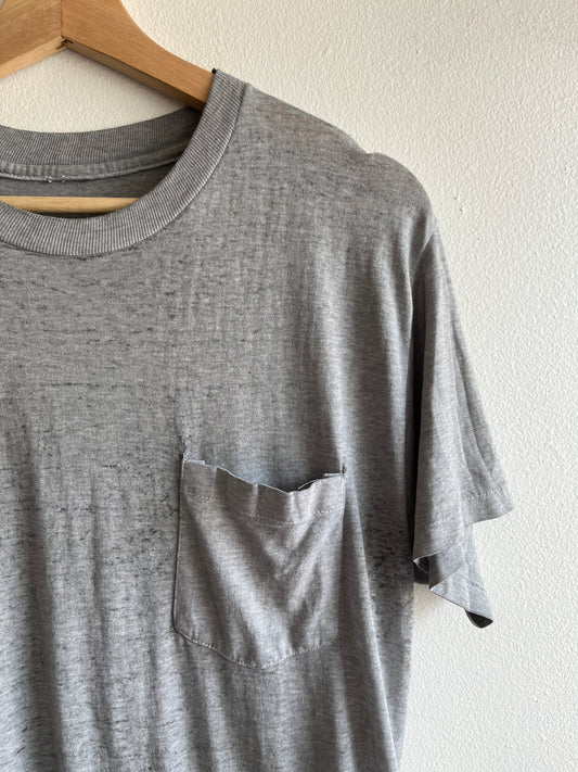 Vintage 1970/80’s Heather Grey Pocket T-Shirt