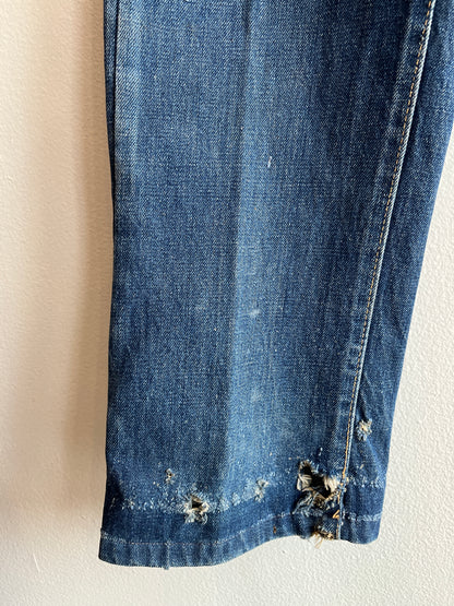 Vintage 1950's Levi's "Big E" Hidden Rivets Redlines Selvedge Denim Jeans - La Lovely Vintage 