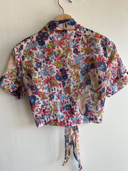 Vintage 1970’s Psych Print Button-Up Blouse - La Lovely Vintage 
