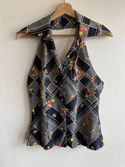 Vintage 1960/70’s Cut-Out Floral Blouse - La Lovely Vintage 