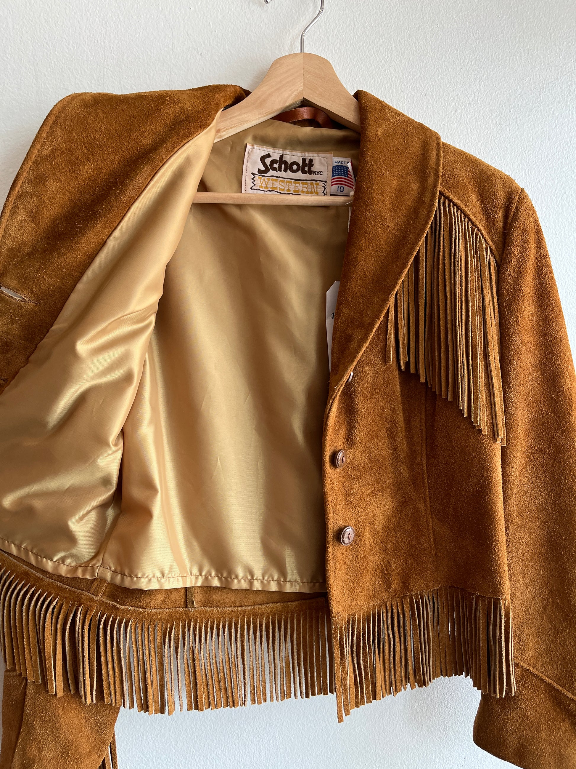 Vintage 1970’s Schott Western Fringe Suede Jacket - La Lovely Vintage 