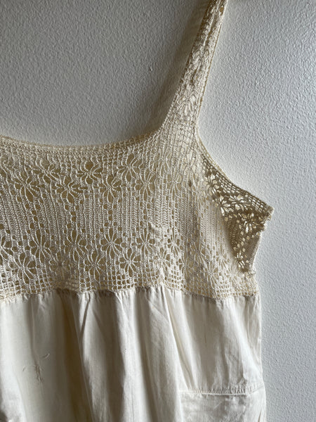 Vintage Linen and Crochet Dress
