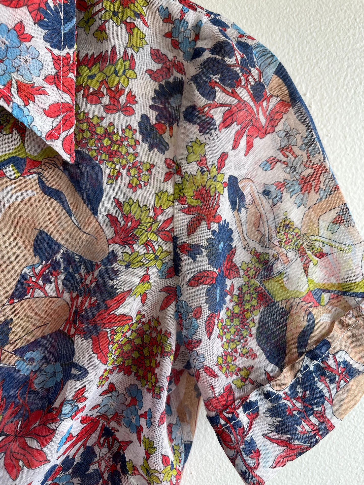Vintage 1970’s Psych Print Button-Up Blouse - La Lovely Vintage 