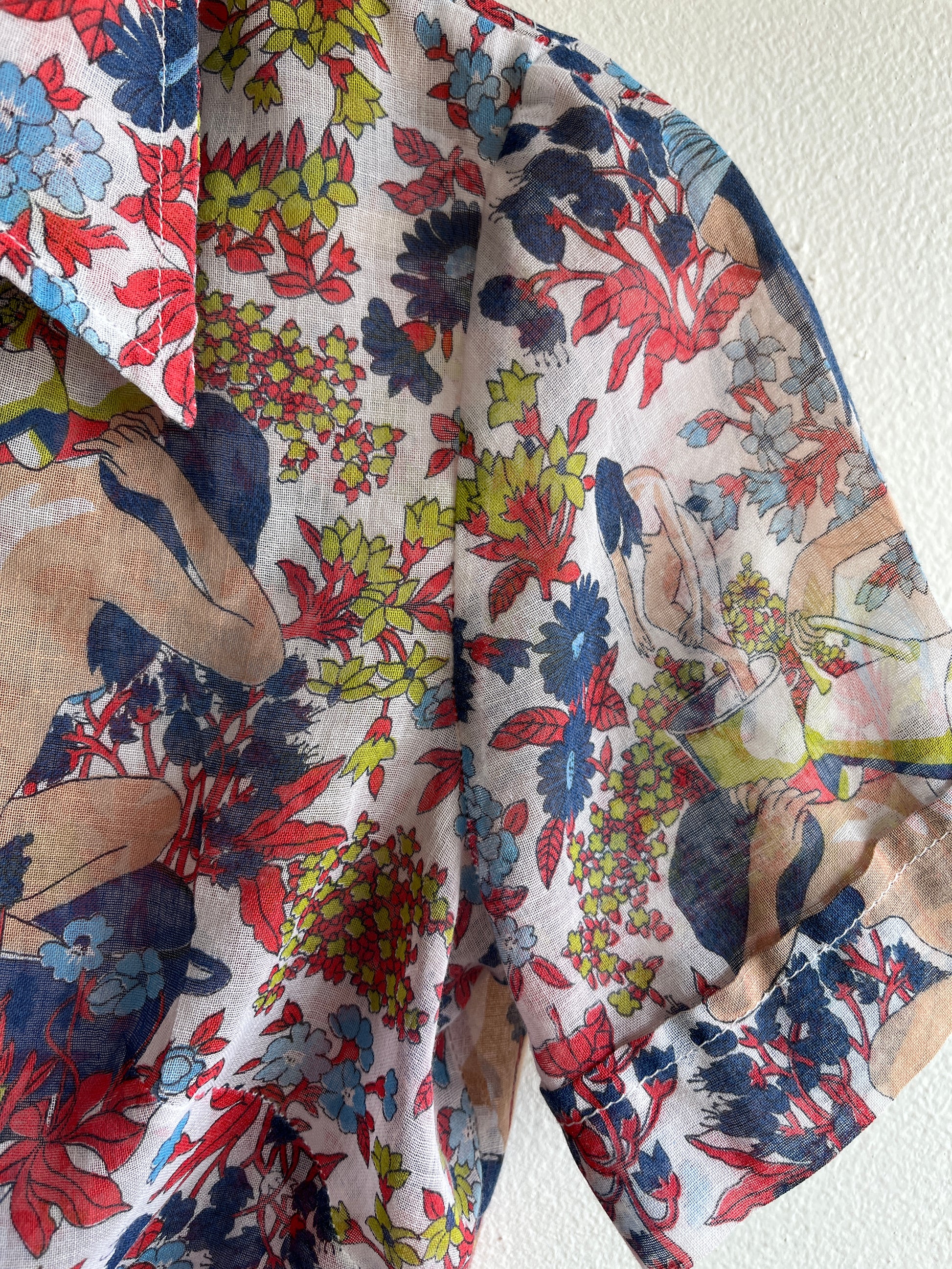 Vintage 1970’s Psych Print Button-Up Blouse - La Lovely Vintage 