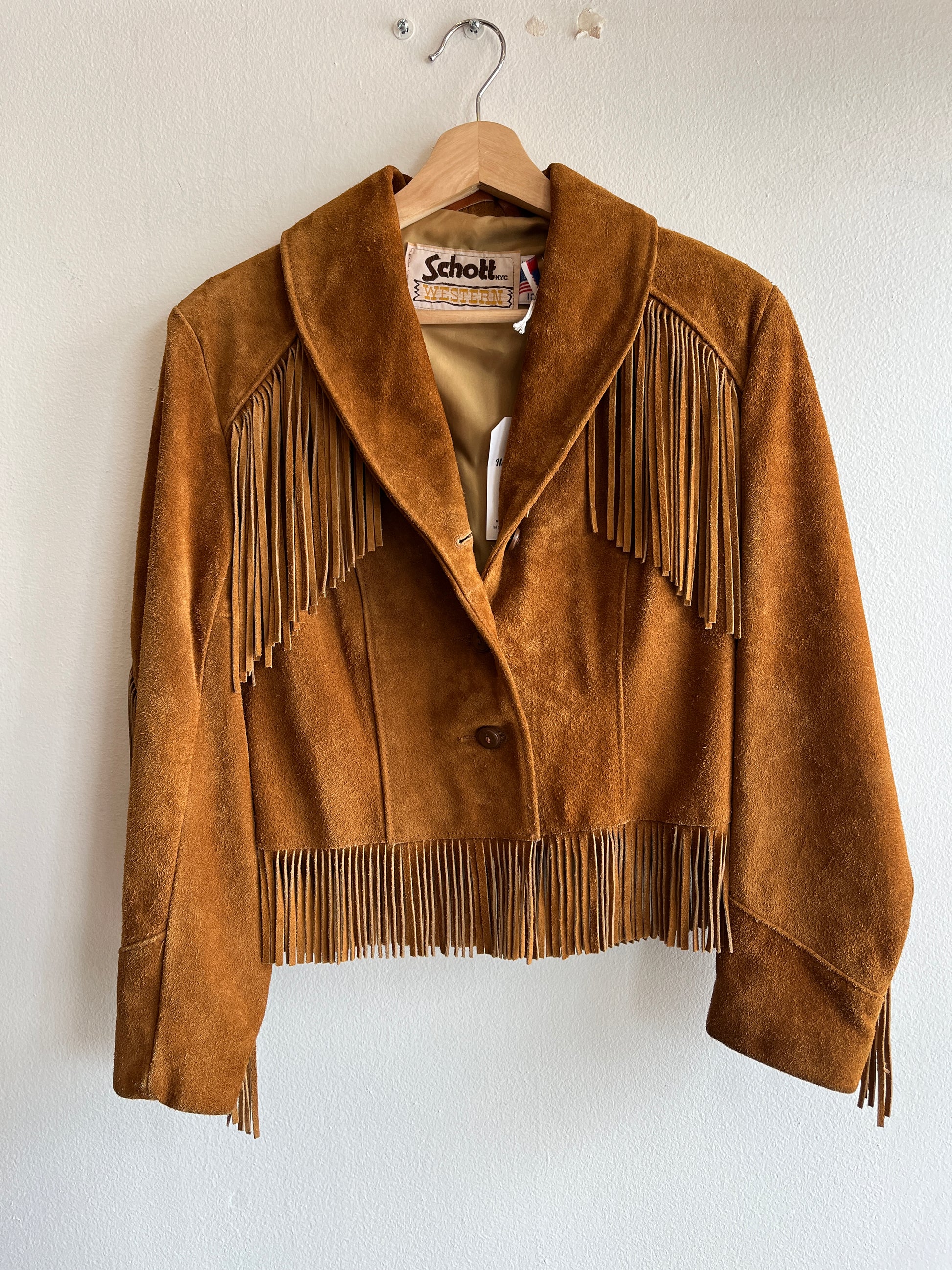 Vintage 1970’s Schott Western Fringe Suede Jacket - La Lovely Vintage 
