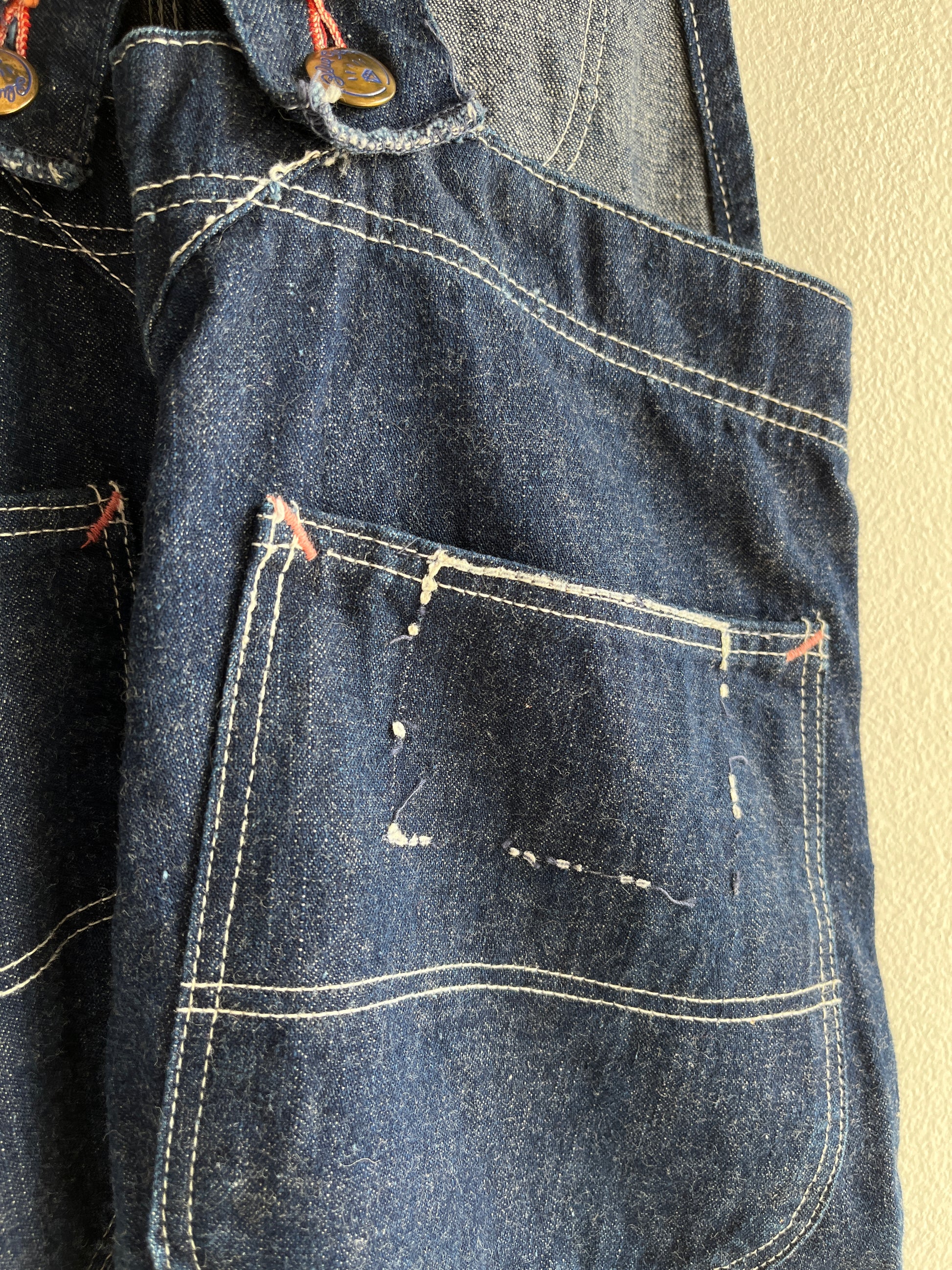 Vintage 1940/50’s Blue Gem Lowback Denim Overalls - La Lovely Vintage 