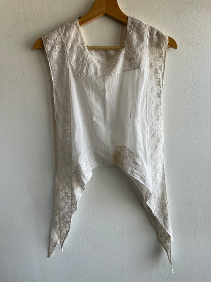 Vintage Edwardian Sleeveless White Blouse - La Lovely Vintage 