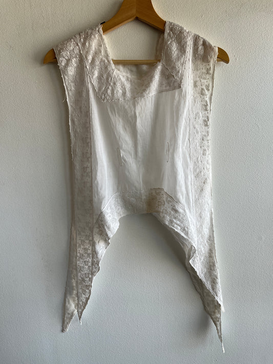 Vintage Edwardian Sleeveless White Blouse - La Lovely Vintage 