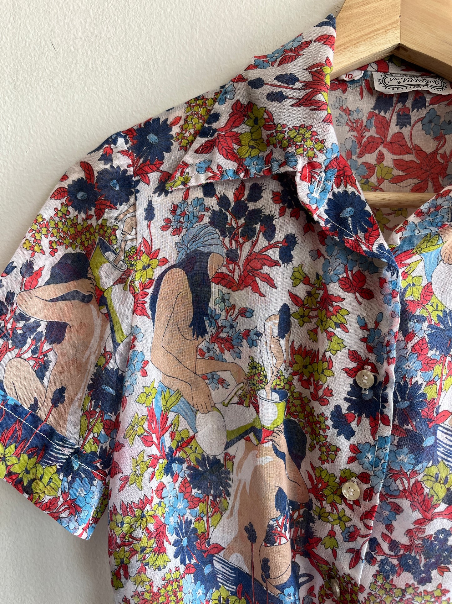 Vintage 1970’s Psych Print Button-Up Blouse - La Lovely Vintage 