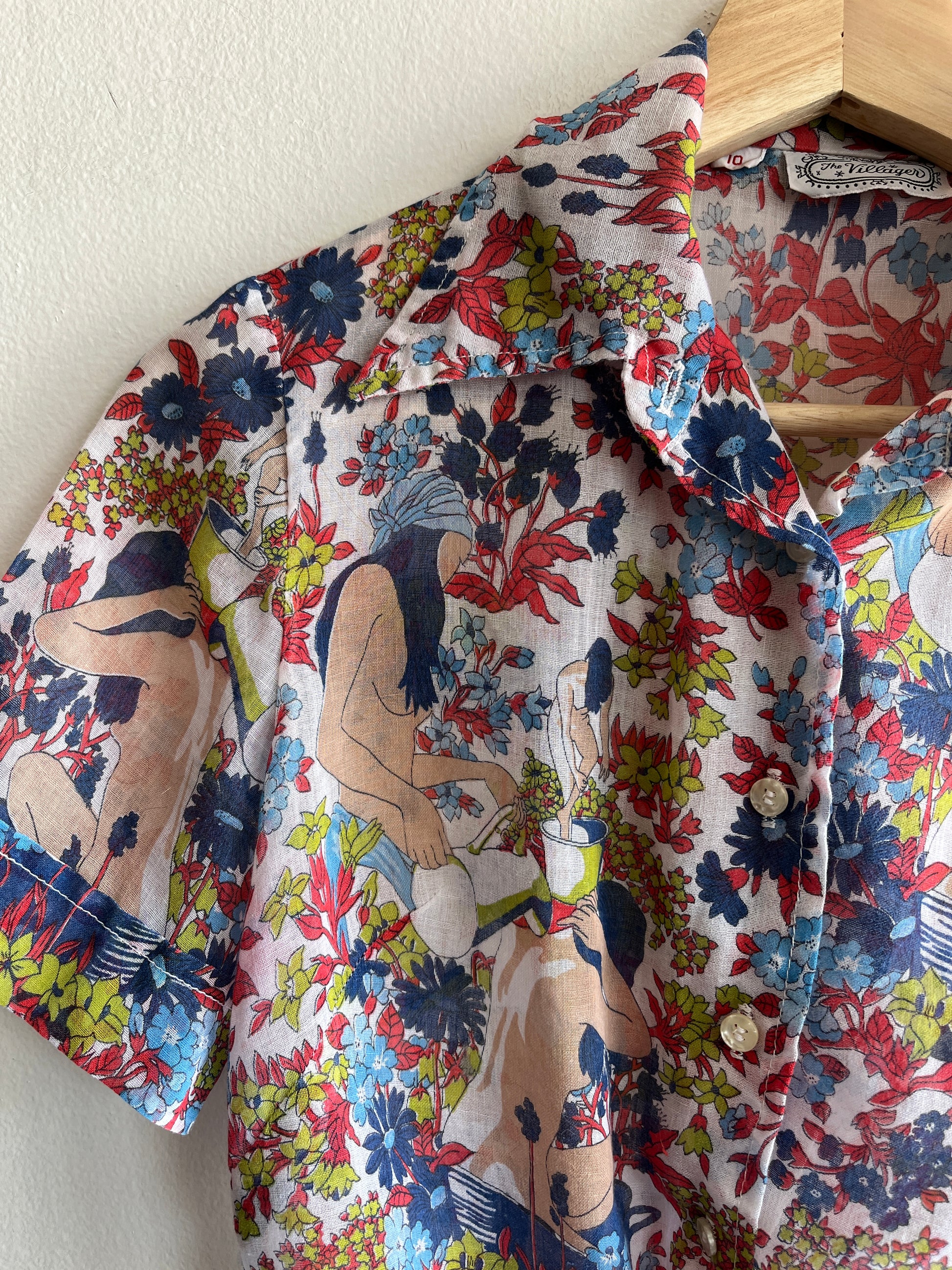 Vintage 1970’s Psych Print Button-Up Blouse - La Lovely Vintage 