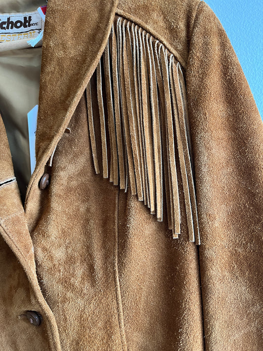Vintage 1970’s Schott Western Fringe Suede Jacket - La Lovely Vintage 