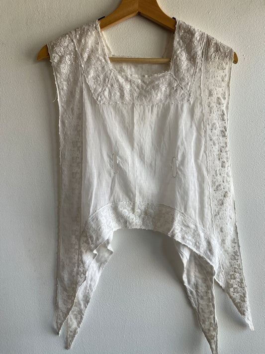 Vintage Edwardian Sleeveless White Blouse - La Lovely Vintage 