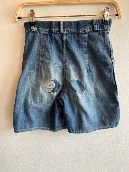Vintage 1940's Kid's Side-Zip Denim Shorts
