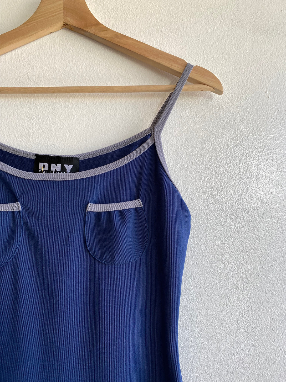 Vintage 90's Navy Blue Scoop-neck Mini Dress - La Lovely Vintage 