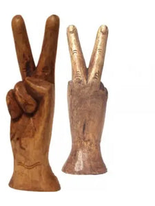 Gypsy Rose - Hand Carved Wooden Peace Hand
